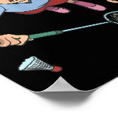 Badmintonspeler springend poster (Hoek)