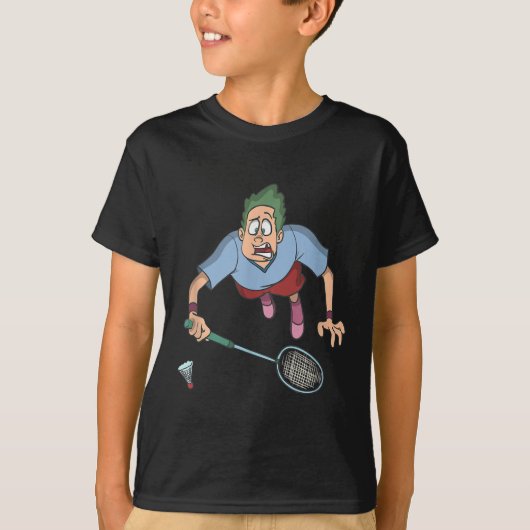 Badmintonspeler springend t-shirt (Voorkant)