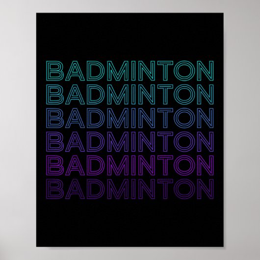 Badmintonspeler Team Coach Trainer Retro Poster (Voorkant)