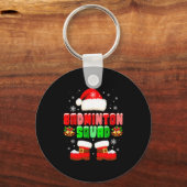 Badmintonteam Kostuum Kerst Speler Team Grappig Sleutelhanger (Voorkant)