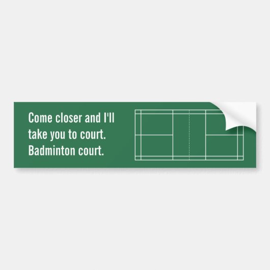 Badmintonveld bumpersticker (Voorkant)
