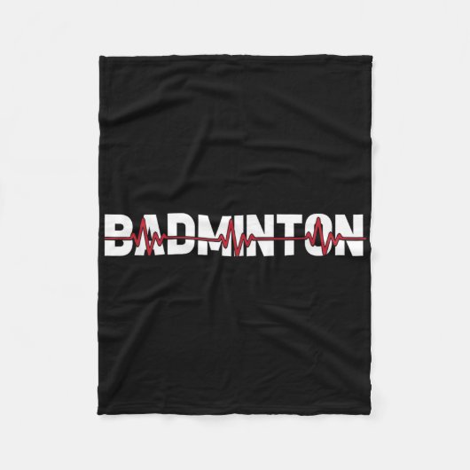 Badmintonveld Racket - Racquet Shuttle Ekg Hart Fleece Deken (Voorkant)