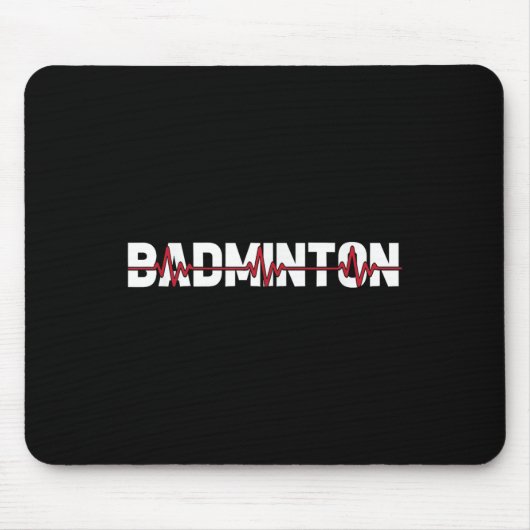 Badmintonveld Racket - Racquet Shuttle Ekg Hart Muismat (Voorkant)
