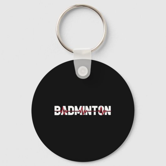Badmintonveld Racket - Racquet Shuttle Ekg Hart Sleutelhanger (Voorkant)