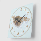 Badmoment Pekingese Duo Vierkante Klok (Hoek)