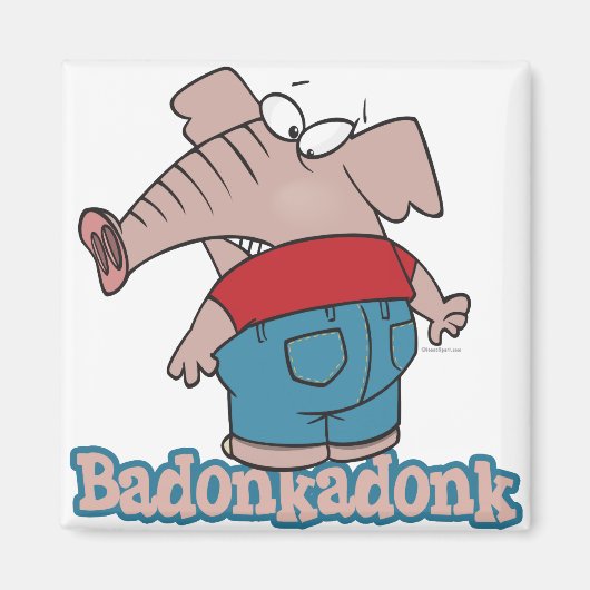 Badonkadonk olifant kont cartoon magneet (Voorkant)