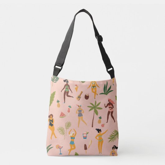 Badpak Dames: Tropische Dans Crossbody Tas (Voorkant)