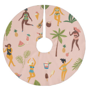 Badpak Dames: Tropische  Dans Kerstboom Rok
