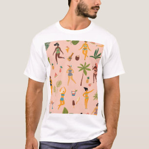 Badpak Dames: Tropische Dans T-shirt