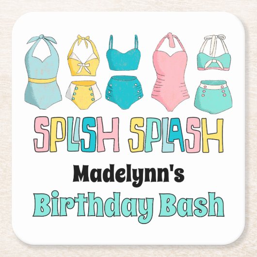 badpakken Zwempakken Zwembad Party Kartonnen Onderzetters (Voorkant)