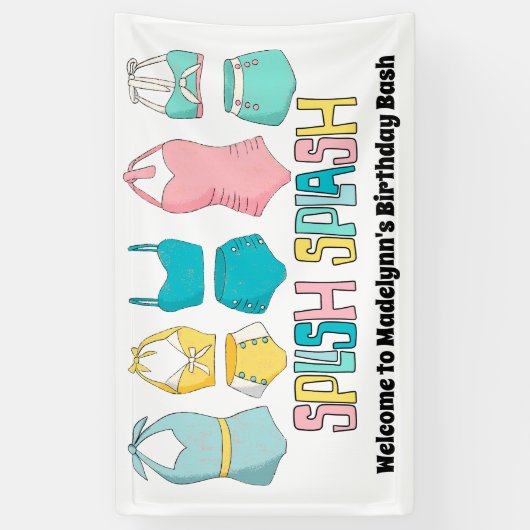  badpakken Zwempakken Zwembad Party Spandoek (Verticaal)