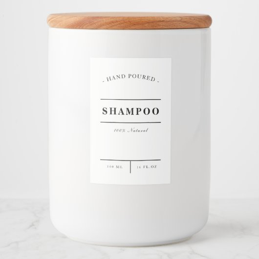 Badproduct label organisatie opslag - SHAMPOO Voedselcontainer Etiket (Voorkant)