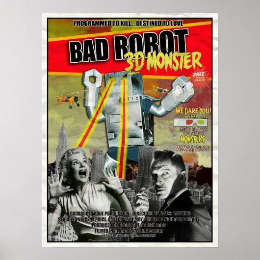 BADROBOT 3D B-Movie-Poster Poster (Voorkant)