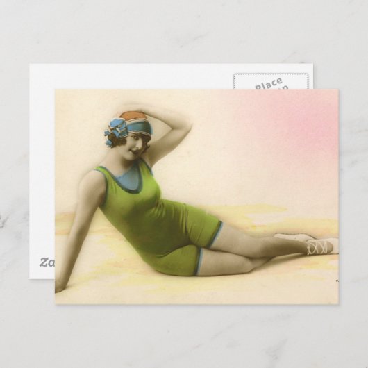 Badschoonheid uit het verleden briefkaart (Voorkant / Achterkant)