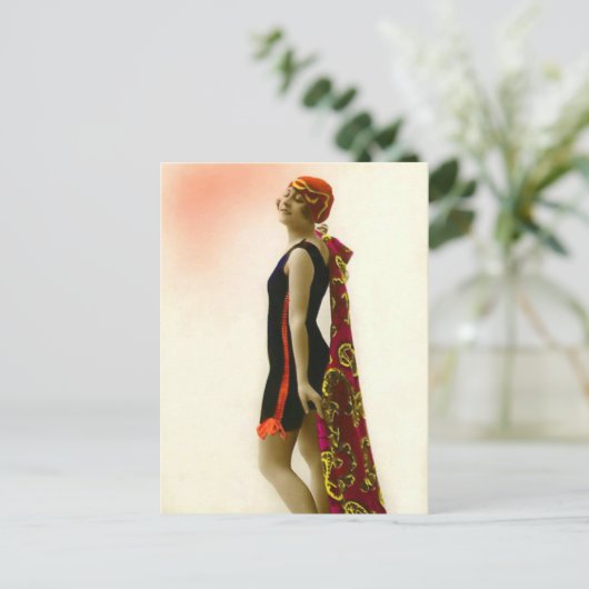 Badschoonheid uit het verleden briefkaart (Staand voorkant)