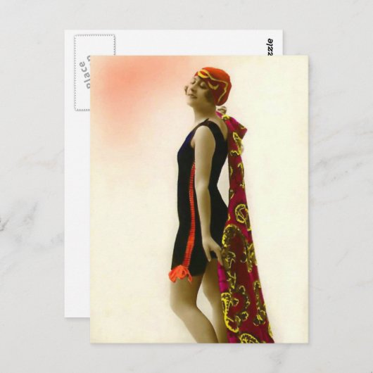 Badschoonheid uit het verleden briefkaart (Voorkant / Achterkant)