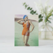 Badschoonheid uit het verleden briefkaart (Staand voorkant)