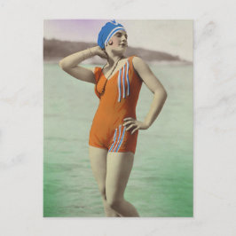 Badschoonheid uit het verleden briefkaart