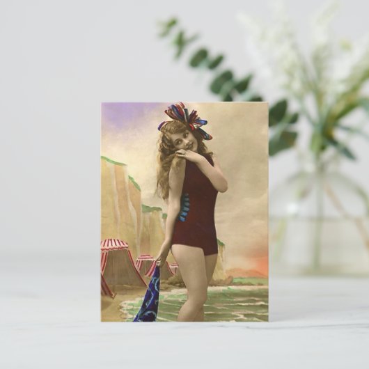 Badschoonheid uit het verleden briefkaart (Staand voorkant)