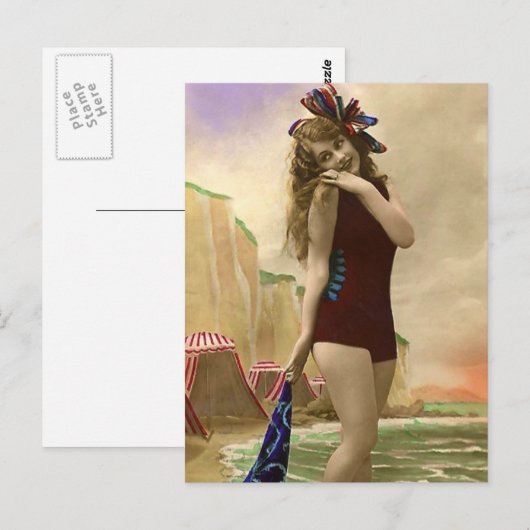 Badschoonheid uit het verleden briefkaart (Voorkant / Achterkant)