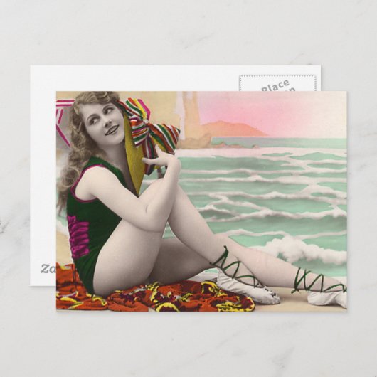 Badschoonheid uit het verleden briefkaart (Voorkant / Achterkant)