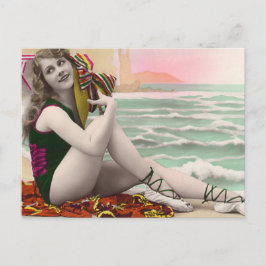 Badschoonheid uit het verleden briefkaart