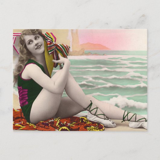 Badschoonheid uit het verleden briefkaart (Voorkant)