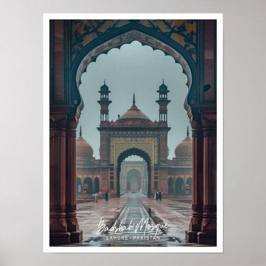 Badshahi Moskee in Lahore Kunst reis beroemde plaa Poster (Voorkant)