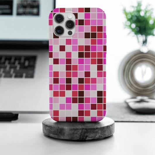 Badtegels, Roze Mozaïek Tegels, Geometrisch Patroo Case-Mate iPhone Case