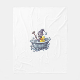 Badtijd Botten - Schattigee Funny Skull in Tub Fleece Deken