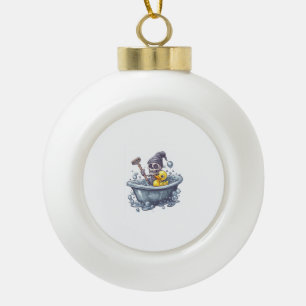 Badtijd Botten - Schattigee Funny Skull in Tub Keramische Bal Ornament