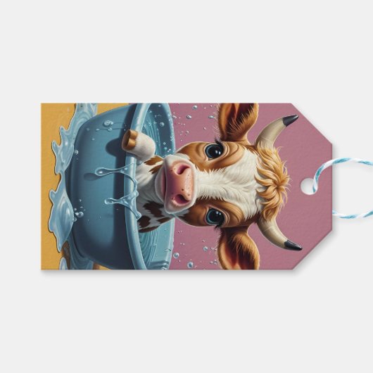 Badtijd Buddies dieren in een bad Cadeaulabel (Voorkant (Horizontaal))