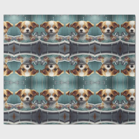 Badtijd Buddies dieren in een bad Cadeaupapier (Zoom)