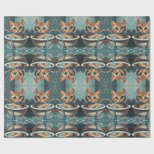 Badtijd Buddies dieren in een bad Cadeaupapier (Vlak)