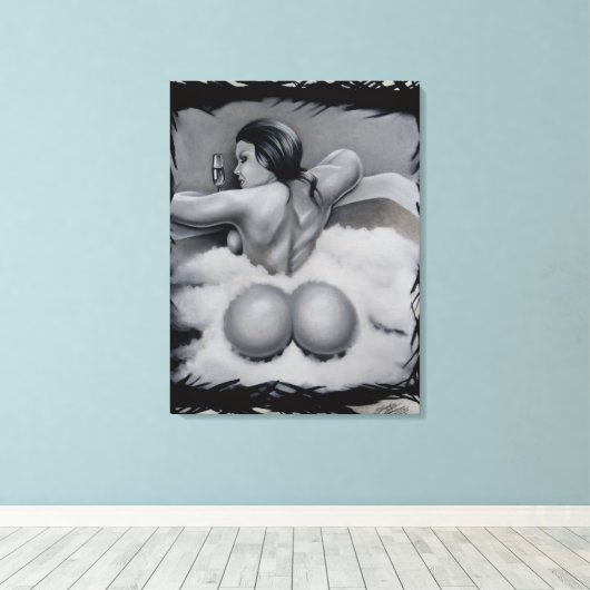 "Badtijd" Canvas Afdruk (Insitu (Houten vloer))