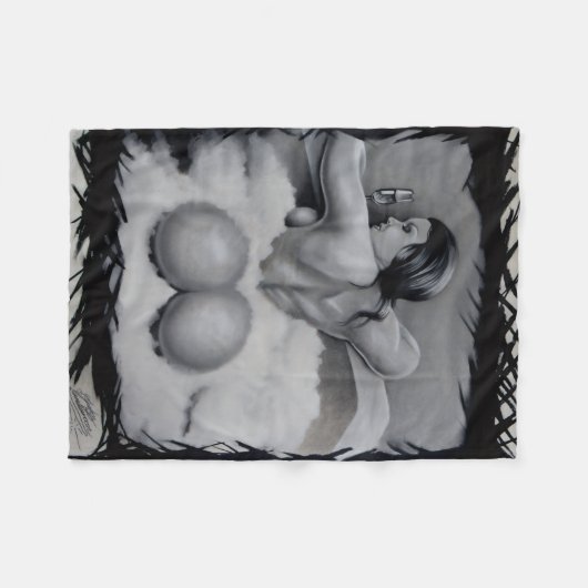 "Badtijd" Fleece Deken (Voorkant (Horizontaal))