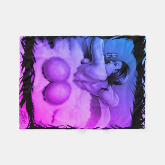 "Badtijd" Fleece Deken (Voorkant (Horizontaal))