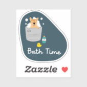 "Badtijd" hondenverzorging herinnering marine en a Sticker (Vel)