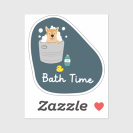 "Badtijd" hondenverzorging herinnering marine en a Sticker