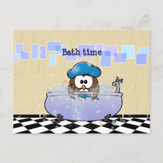 badtijd plezier briefkaart (Voorkant)