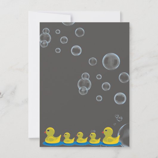 Badtijd Rubber Ducky verjaardag uitnodiging (Achterkant)