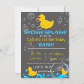 Badtijd Rubber Ducky verjaardag uitnodiging (Voorkant)