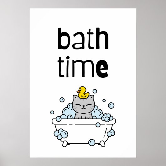 Badtijd Schattige Kawaii Bad Poster (Voorkant)