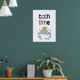 Badtijd Schattige Kawaii Bad Poster