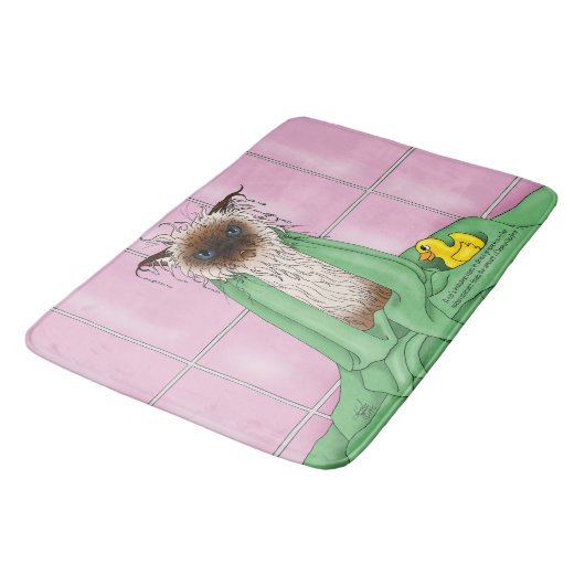 Badtijd Siamese kat Badmat (Gekanteld)