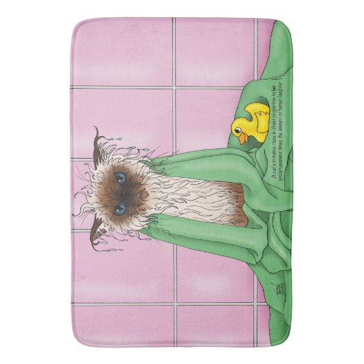 Badtijd Siamese kat Badmat (Voorkant Verticaal)