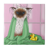 Badtijd Siamese kat Tegeltje (Voorkant)