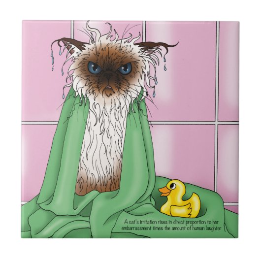 Badtijd Siamese kat Tegeltje (Voorkant)