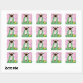 Badtijd Siamese kat Vierkante Sticker (Vel)