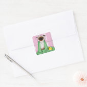 Badtijd Siamese kat Vierkante Sticker (Envelop)
